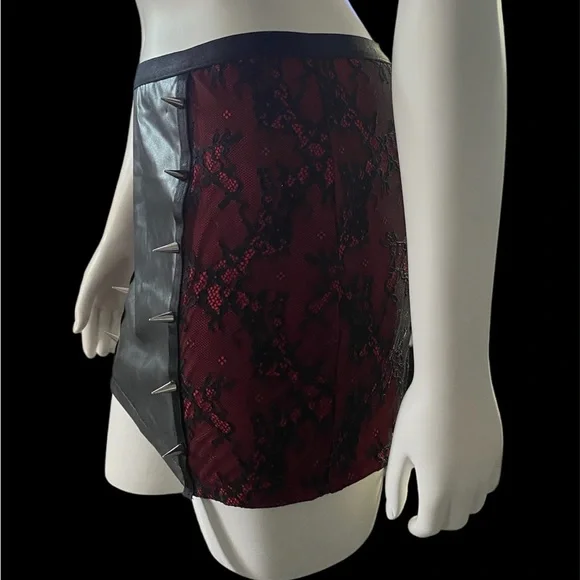 DollsKill | NWT’s gothic lace stud embellished and embroidered garter mini skirt - Picture 5 of 9